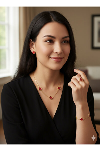 Banum Luxury Yonca Motifli Takı Seti