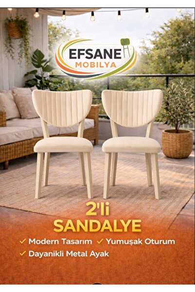 Efsane i.E.G ELMA SANDALYE 2 ADET SALON MUTFAK YEMEK ODASI SALON BALKON BAHÇE...