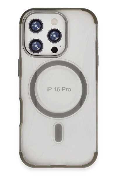 Epilons غطاء هيلتون ماج سيف لهاتف آيفون 16 - رمادي تيتان