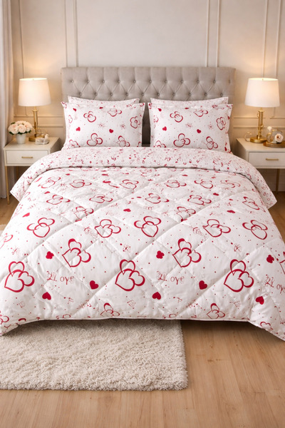 AYBERK HOME TEXTİLE LOVE Çift Kişilik Uyku Seti 6 Parçalı