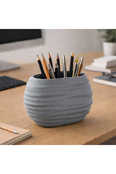 Vescarri Japandi Pen Holder – Wabi Sabi Minimalist Desktop Organizer & Brush ...