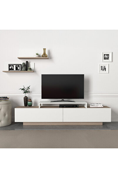 Home Box وحدة تلفزيون موديوليكس كينت بطول 1.8 متر ببابين وأرفف مثبتة على الحا...