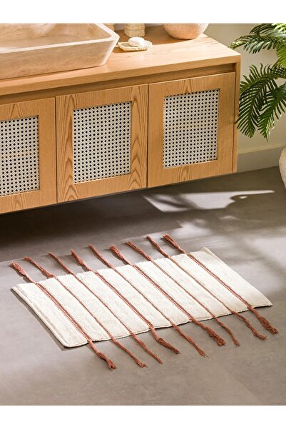 LC Waikiki LCW HOME Ekru Çizgi Nakışlı Banyo Paspası 50x80 Cm