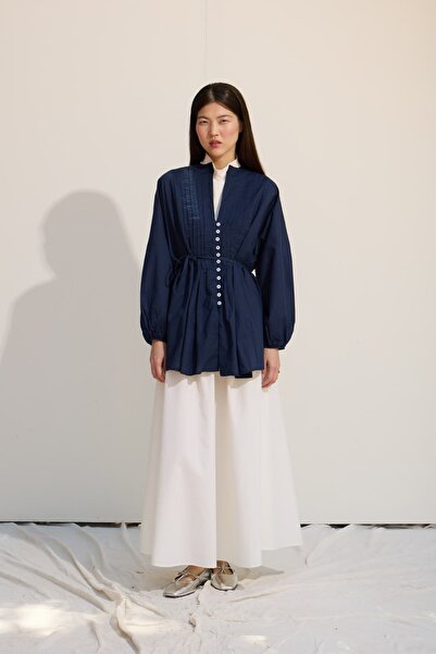 mavi limon NERVÜRLÜ VUAL GÖMLEK