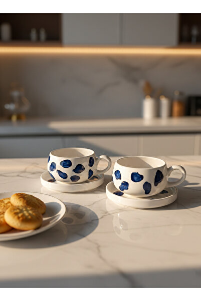 RGS HOMELİFE 2'li El Yapımı Seramik Kupa Seti, Kahve, Espresso ve Çay Kupa Se...