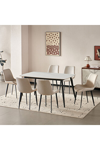 Home Box Movo Roma 6-Seater Sintered Stone Dining Set