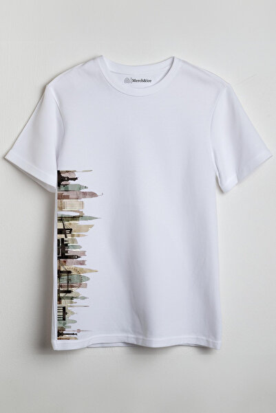Merch&ice Μπλουζάκι Unisex με στάμπα Famous Buildings Side Design