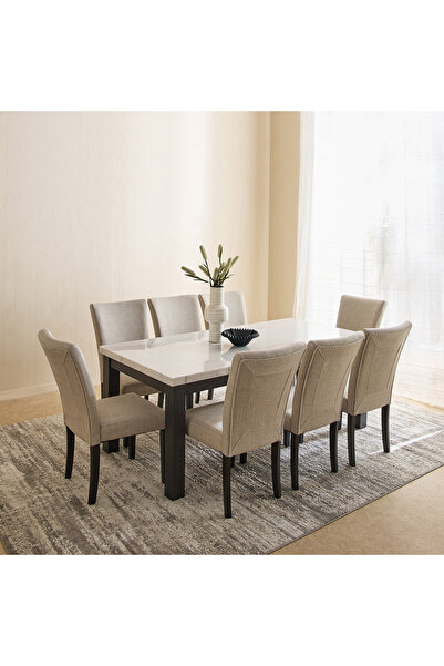 Home Box Orlando NXT 8-Seater Marble Top Dining Table Set