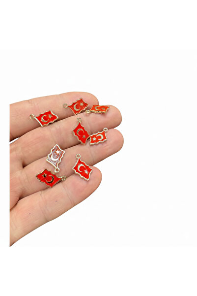 MADEFORYOUU Türk Bayrağı Kolye Ucu, Takı Malzemesi, Türk Bayrağı Takı Aparatı...