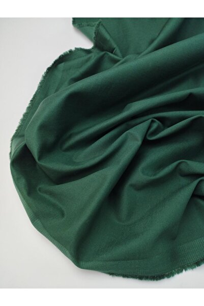 Kumaş Parça Cotton Satin Fabric in Emerald Green Color Width: 160 cm