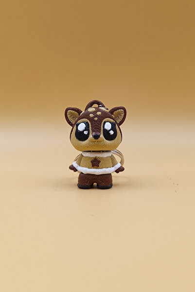 Rodopiva سلسلة مفاتيح على شكل عين غزال - حلية متحركة لتزيين الحقائب