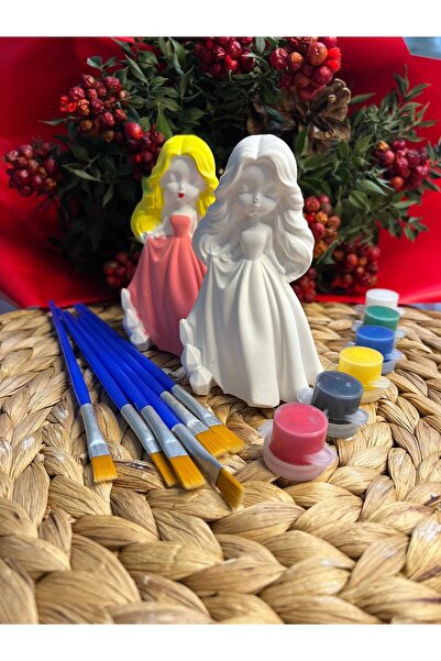 obelleatelier 3D Prenses Figür Boyama Seti – 6 Renk Boya + Fırça – Hobi & Çoc...