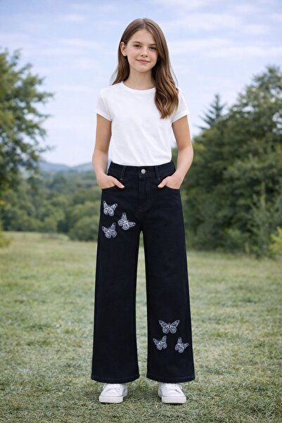Bilge Trend PANTALONI DE BLUZĂ PENTRU FETE DIN BUMBAC CU BRODERIE FLUTĂRĂTORĂ
