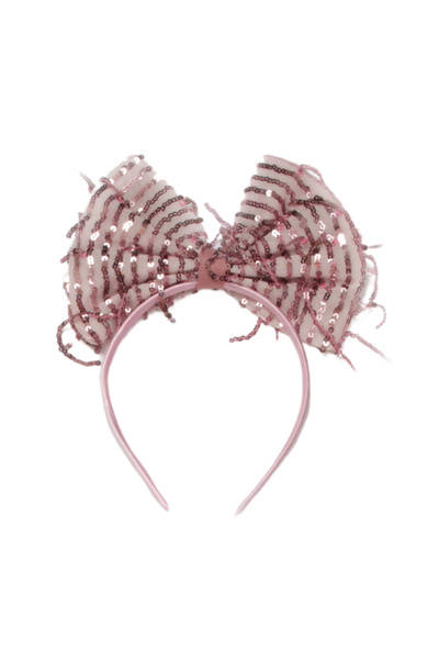 Le Mabelle Coroană roz cu paiete și franjuri pentru fete
