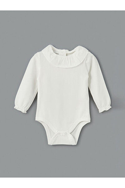 LC Waikiki Rmz Gi̇yi̇m Farkiyla Zero Roba Collar Ruffled Baby Girl Snap Faste...