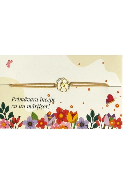 OEM Cord bracelet with flower 0.10g 585 14K gold