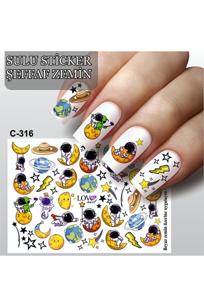 ECLAT TIRNAK STİCKERİ ÇİZGİ FİLM (SULU TATTOO ÇIKARTMA) ŞEFFAF ZEMİN