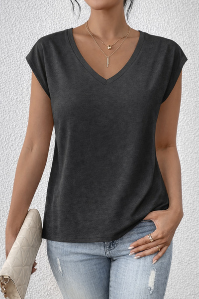 Deocept Women's V-Neck Basic Unprinted Comfortable Fit T-Shirt