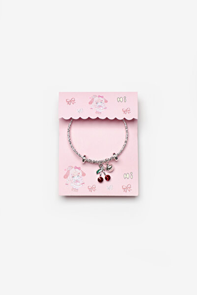 Le Mabelle Kırmızı Kiraz Figürlü Zil Detaylı Kız Çocuk Ayarlanabilir Bileklik