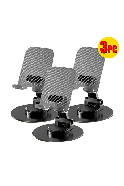 BUYMART حامل ثلاثي شفاف معدني قابل للطي والدوران 360 درجة للهواتف والأجهزة ال...