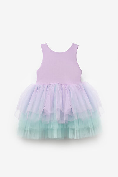 Le Mabelle Baby Girl Ballerina Dress with Lilac Tulle Skirt - Ines