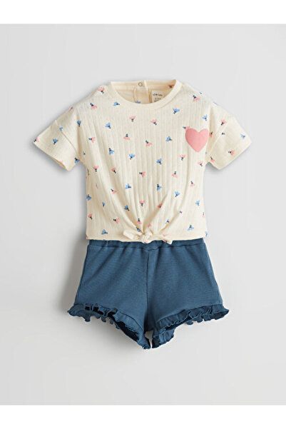 LC Waikiki منتجات فريزن ستور التي لا مثيل لها: تي شيرت وشورت بناتي بحزام خصر ...