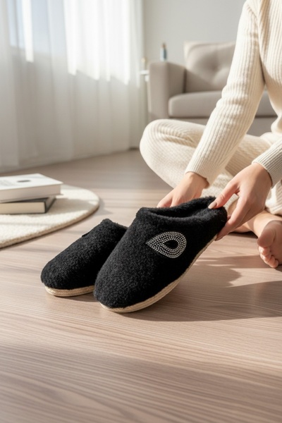 Modafırsat House Slippers Woolen Women's Slippers Dowry Bundle Bridal Guest S...