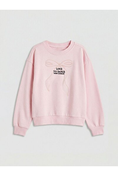 LC Waikiki LCW Kids guler rotund Hanorac brodat pentru fete tricou