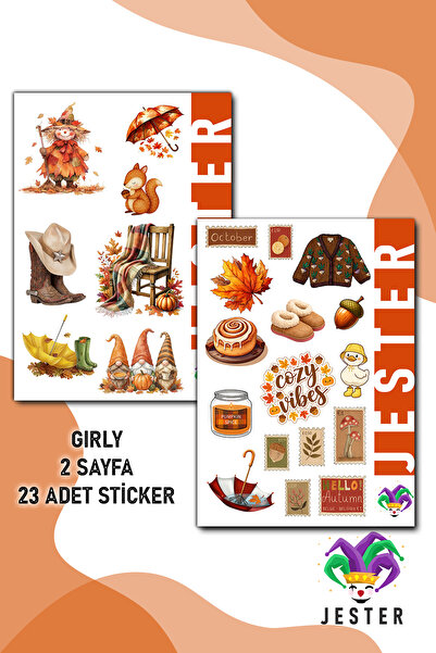 Jester ملصق خريف 2Li، ملصقات، دفتر يوميات، أجندة، مخطط، دفتر ملاحظات، سكرابوك