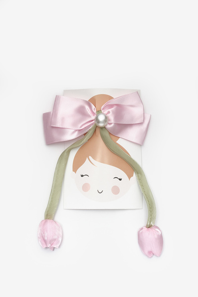 Le Mabelle Αυτόματη αγκράφα για κορίτσια με λεπτομέρεια από ροζ μαργαριτάρι κ...