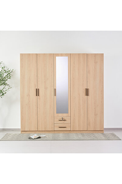 Home Box خزانة ملابس موفو ريفيرا بخمسة أبواب ودرجين ومرآتين