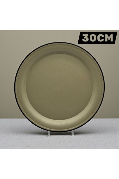 LANDREEN Round 30cm melamine plate, beige/black, luxurious, shatter-resistant...