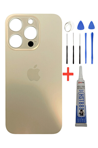 indirimplus iPhone 14 Pro Max Arka Kapak 14 Pro Max Pil Kapağı Cam Ürün ( Gol...