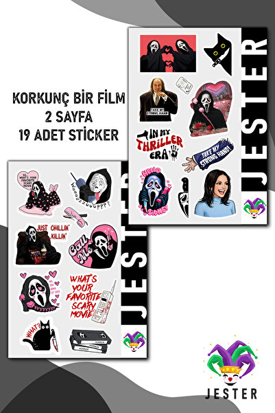 Jester Korkunç Bir Film Temalı Sticker, Çıkartma, Günlük, Ajanda, Planlayıcı