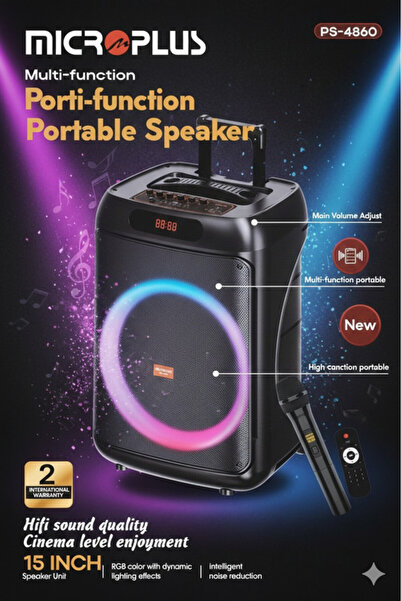 Micro Plus Large Portable Bluetooth Speaker 15-Inch Professional Stage Sound