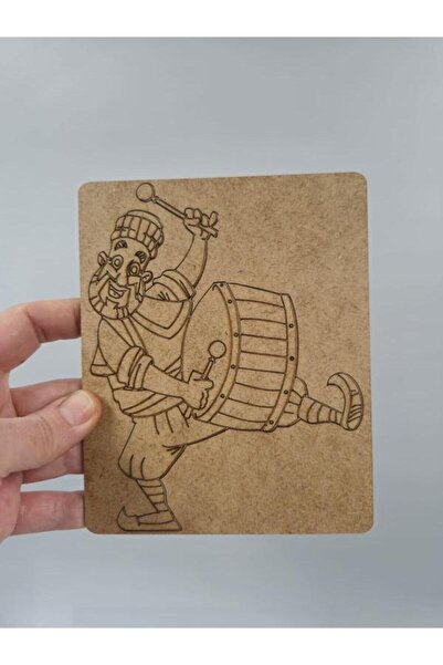 Mu Art Ahşap 10 قطع طبلة رمضان خشبية للرسم رقم 5، نشاط فني للمدرسة، 15 سم