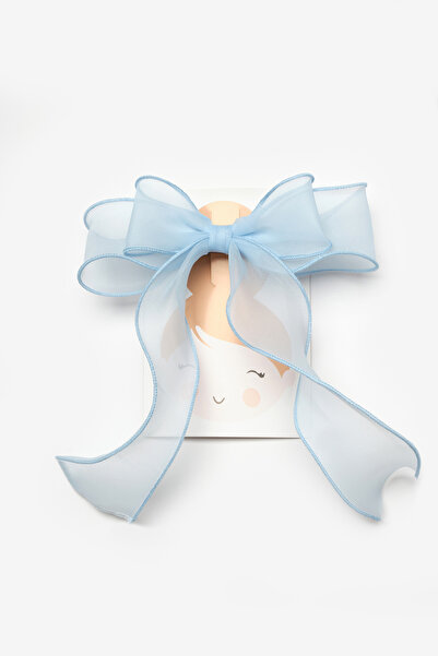 Le Mabelle Синя панделка за коса за момичета с автоматична щипка