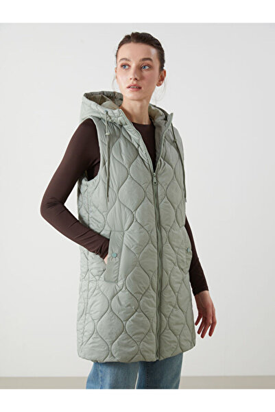 LC Waikiki Rmz Gi̇yi̇m Farkiyla Hooded Quilted Women's Puffer Vest