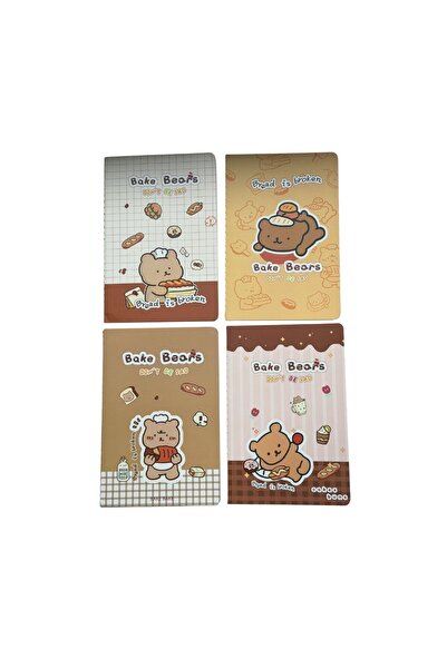 purelab Teddy Bear Notebook Set of 4 - Bake Bear Lined Notebook