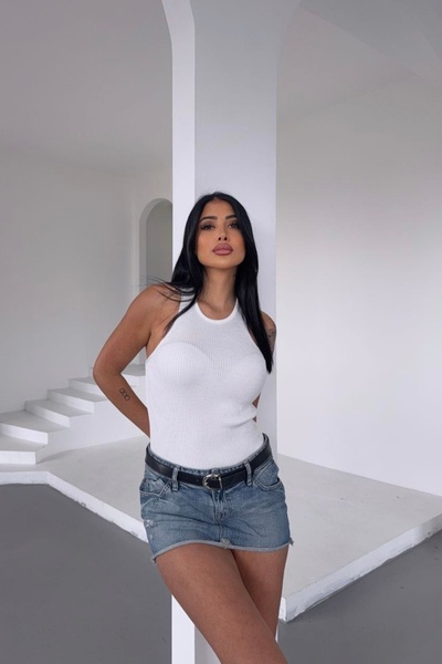 Auroveen Basic Halter Neck Ribbed Blouse Av0090