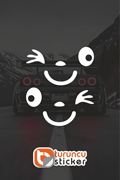 Turuncu Sticker ملصق مرآة جانبية 15x8.5 - مجموعة يمين ويسار - ملصق سيارة - مرآة