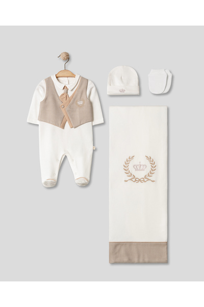 Pugi Baby Baby Boy with Tie 4-Piece Hospital Release Gift Set