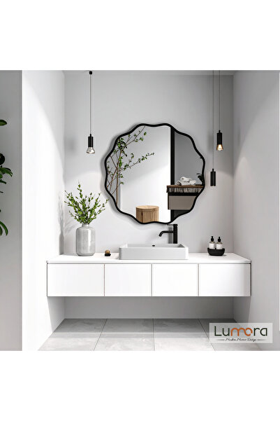 lumora mirror design Envara Modern Siyah Boyalı MDF Çerçeveli Dekoratif Ayna