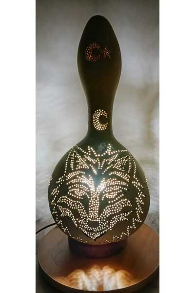 kağıtsepetisler Ornamental Pumpkin Wolf Patterned Decorative Lamp