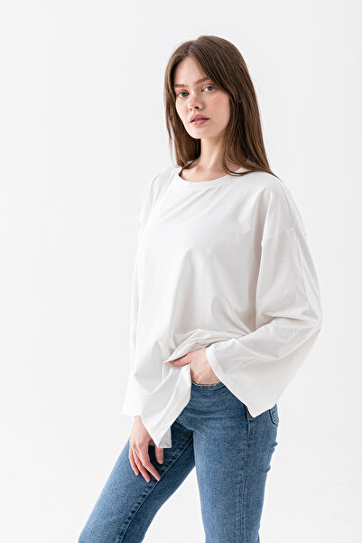 Wega Moda Oversize Wide Sleeve Women's Hijab T-Shirt Loose Long Basic T-Shirt