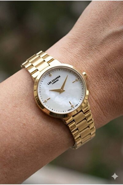 Lee Cooper 30mm, Gold Color Steel Band Elegant Women Wrist Watch