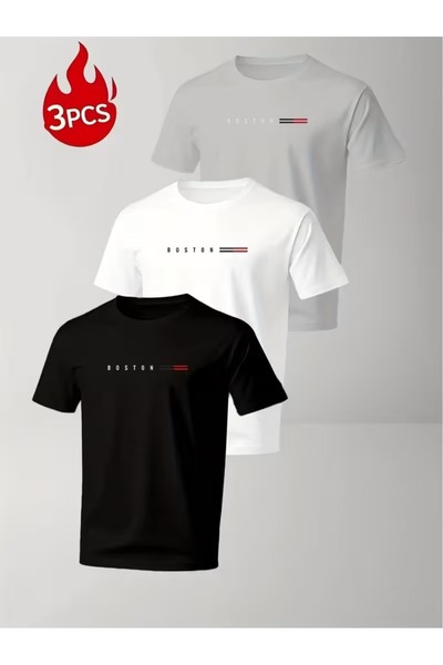 PAVRO Unisex Oversize Fit Multi Tshrit Bston Printed Tshirt