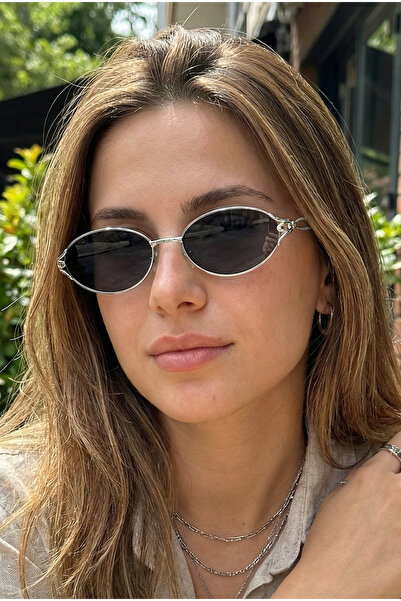 TARSS نظارة شمسية بيضاوية الشكل من معدن الفضة من بيرا |   ريترو فينتاج |   حم...