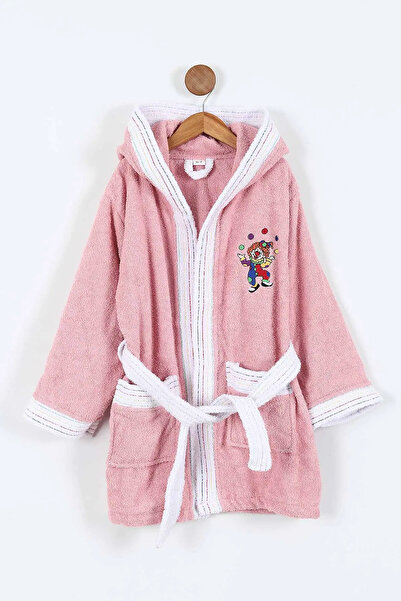Bikaya Home Clown Figured Embroidered Hooded Children's Bathrobe |   Soft Cot...