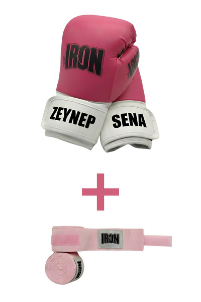 THE IRON Kişiye özel Boks / Kickboks / Muaytahi eldiveni + Bandaj